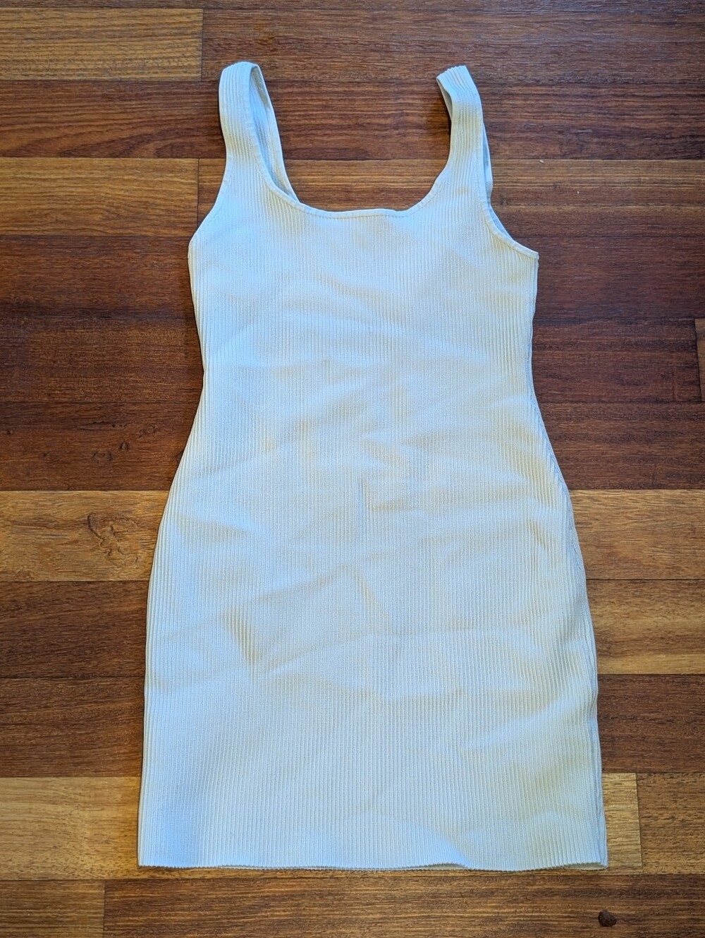 Babaton Aritzia Sleeveless Ribbed Mini Dress in Cream